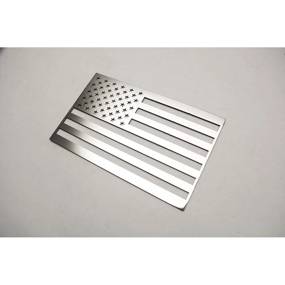 1pc Polished Stainless Steel Driver Side Flag Emblem - ACC3738