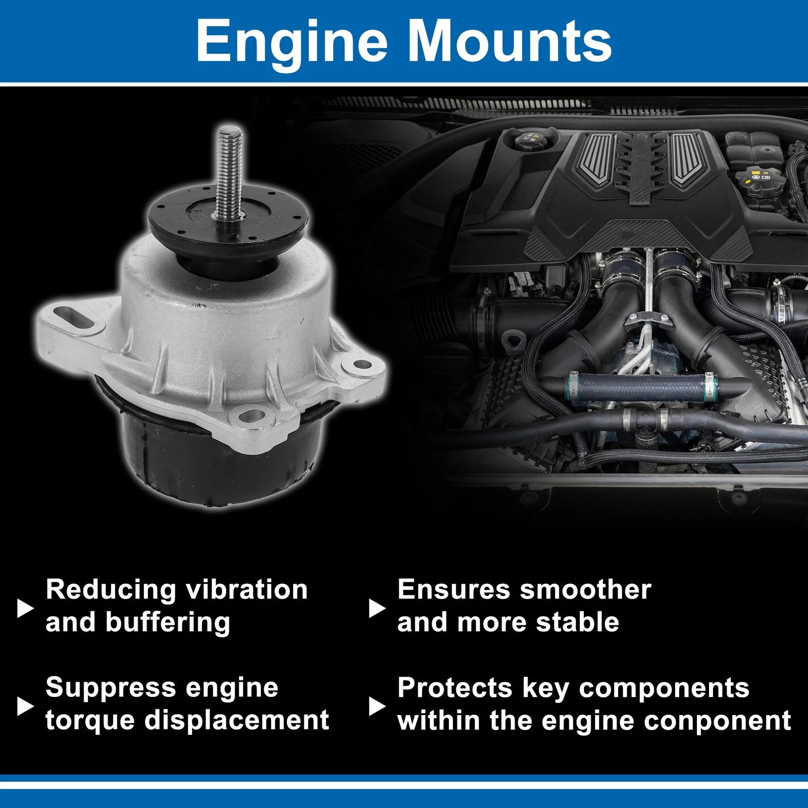 2X Engine Motor Mount No.A5758/3318/EM4210 for Ford Transit 150 (2015–2023)