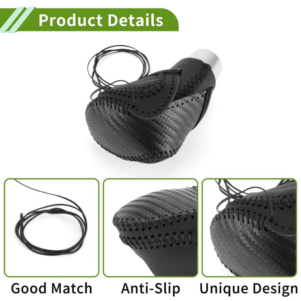 1Pc Gear Shift Knob Cover for Toyota CH-R (2018–2022) Black Carbon Fiber