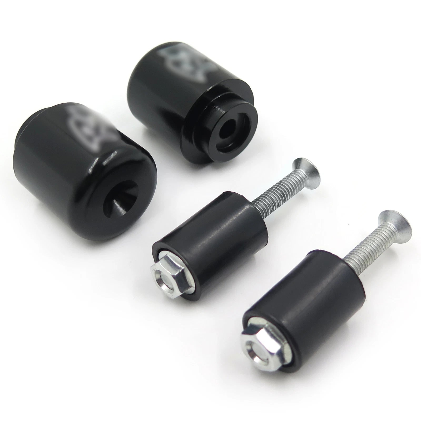 Set of 2 Black Rubber Bar Ends Weight Sliders for Yamaha YZF-R1 (1998–2012)