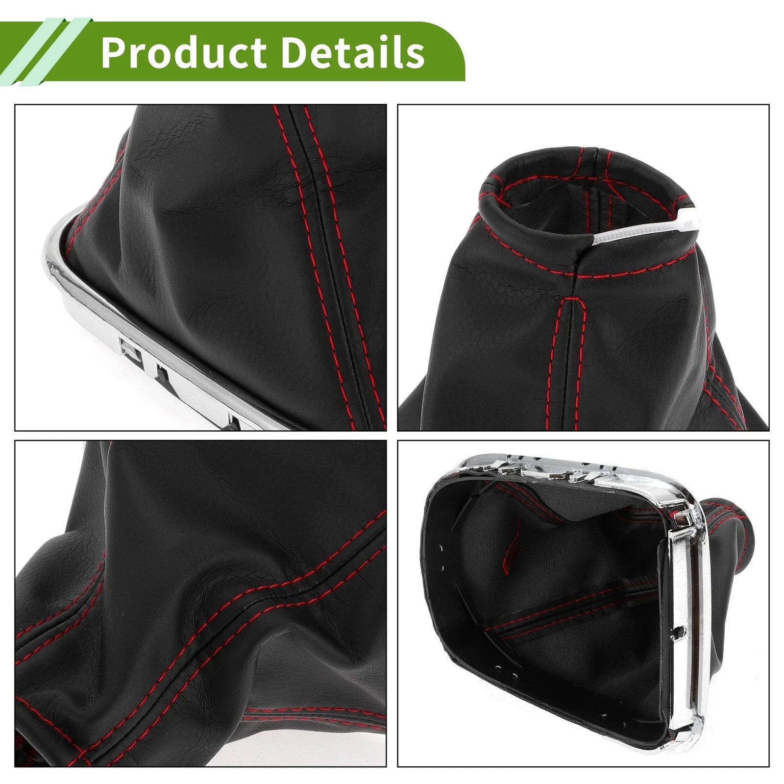Manual Gear Shift Boot Cover for Chevrolet Cruze (2008–2012) Black Red Stitches