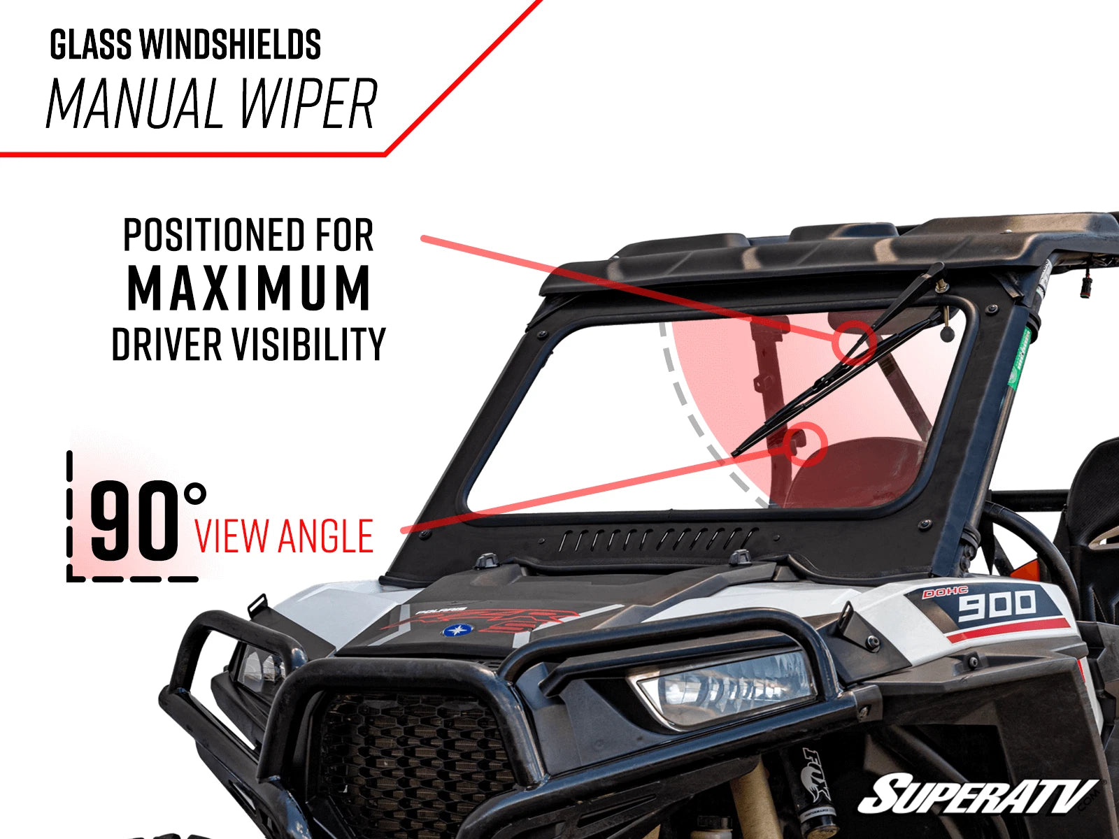 Full Glass Windshield for Polaris General XP 1000 (2016–2023)