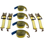 Set of 4 Heavy Duty Tie Down Straps 2" x 27' 10000 LBS DJ-Hook
