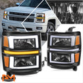 Driver Left Side Black Amber Headlight for Ford F-150 (2010–2014)