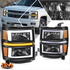 Driver Left Side Black Amber Headlight for Ford F-150 (2010–2014)