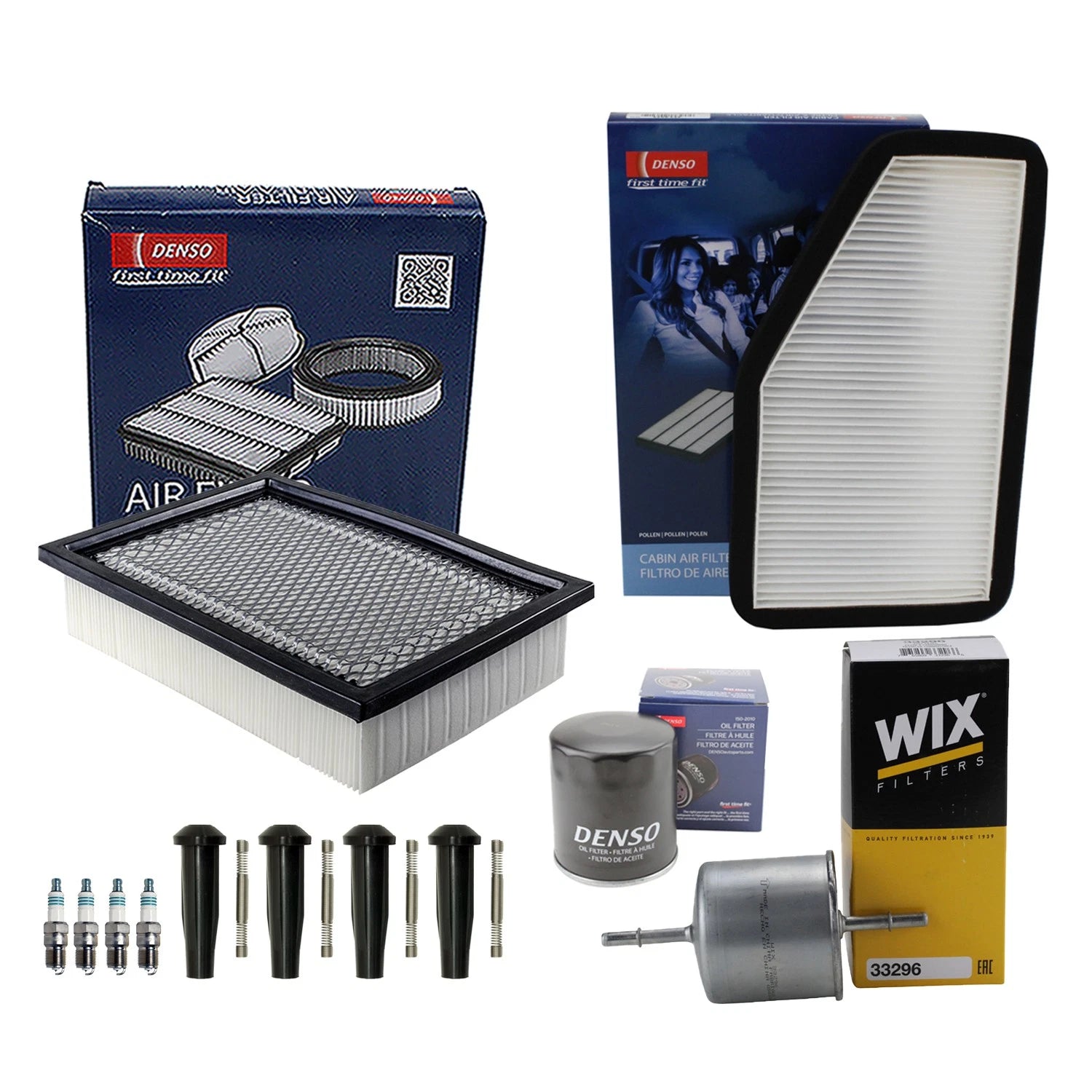 Tune Up Kit 4 Spark Plugs & Boots for Ford Escape Mariner Tribute (2001–2012)