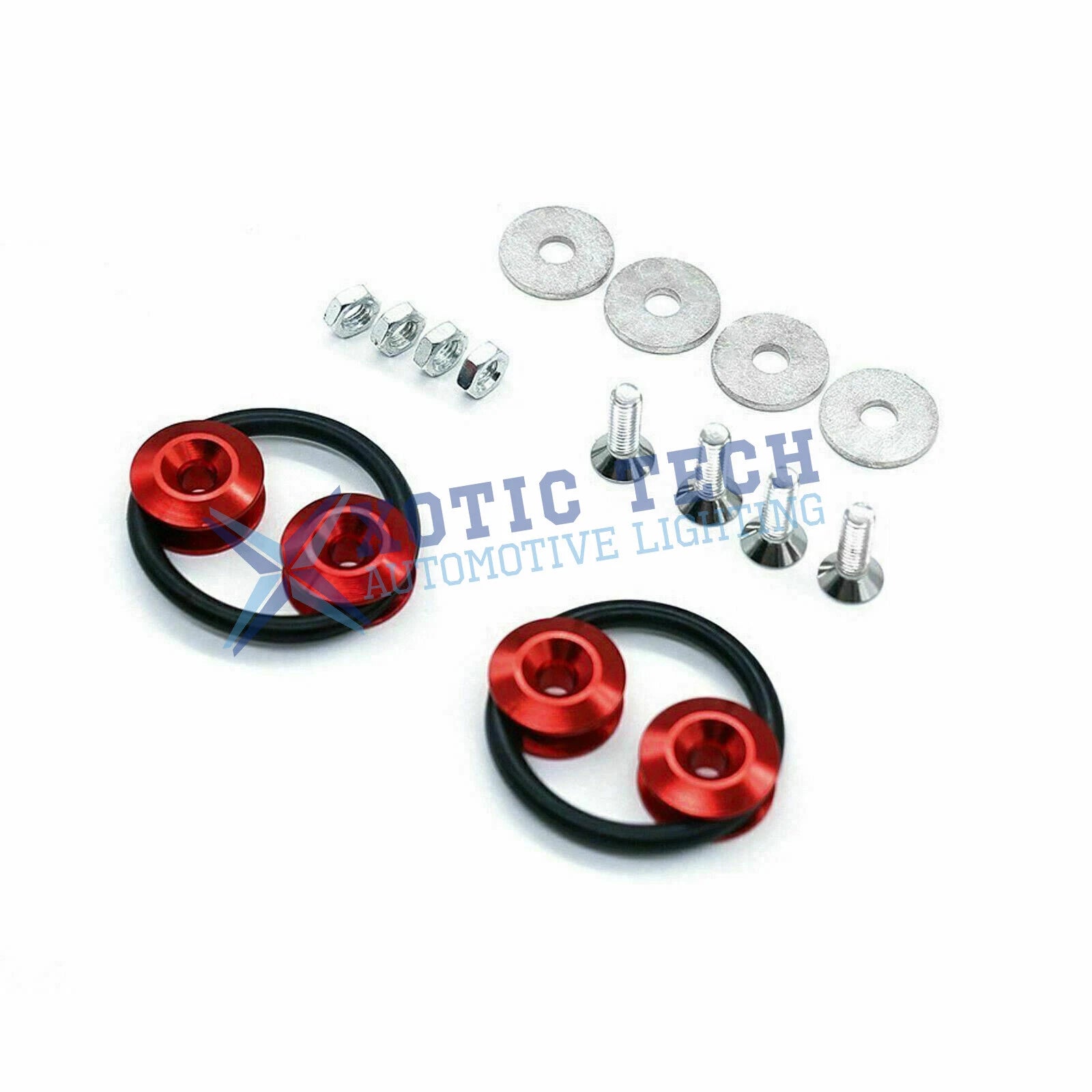 Chrome Red Quick-Release Fastener Kit for Dodge Bumpers (2015-2021)
