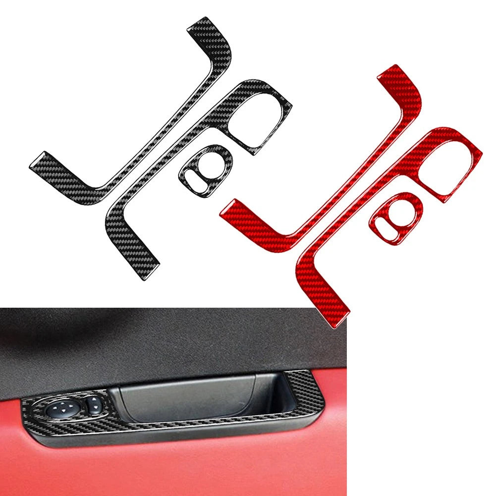 Carbon Fiber Interior Door Armrest Handle Trim for Fiat 500 (2012–2015)