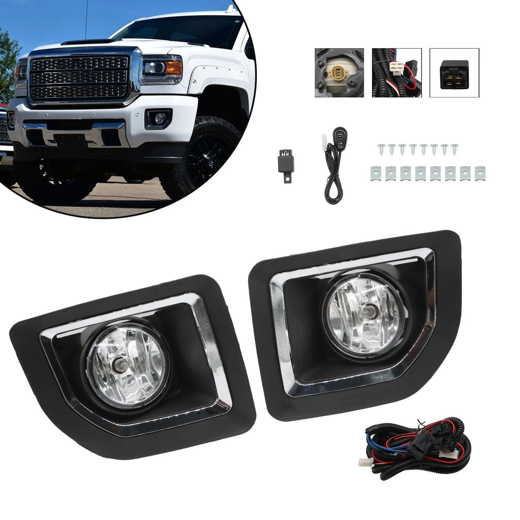 Fog Lights for GMC Sierra 2500HD 3500HD (2015–2019) + Wiring