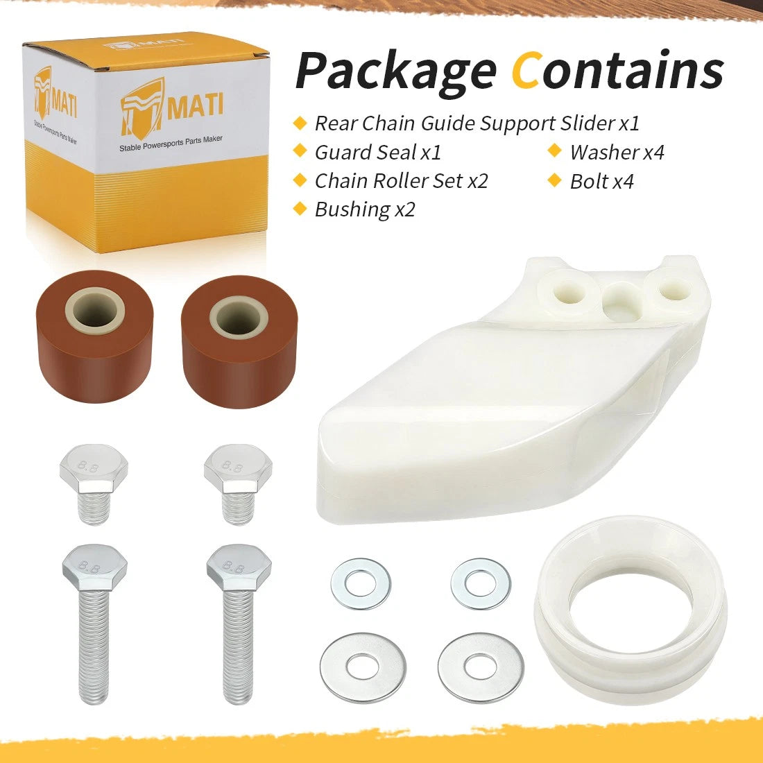 Chain Roller Support Guide Kit for Yamaha Blaster 200, Warrior 350 (38W-22199-00)