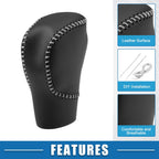 Gear Shift Head Knob Cover for Honda Civic (2022–2023) Black Gray Stitches