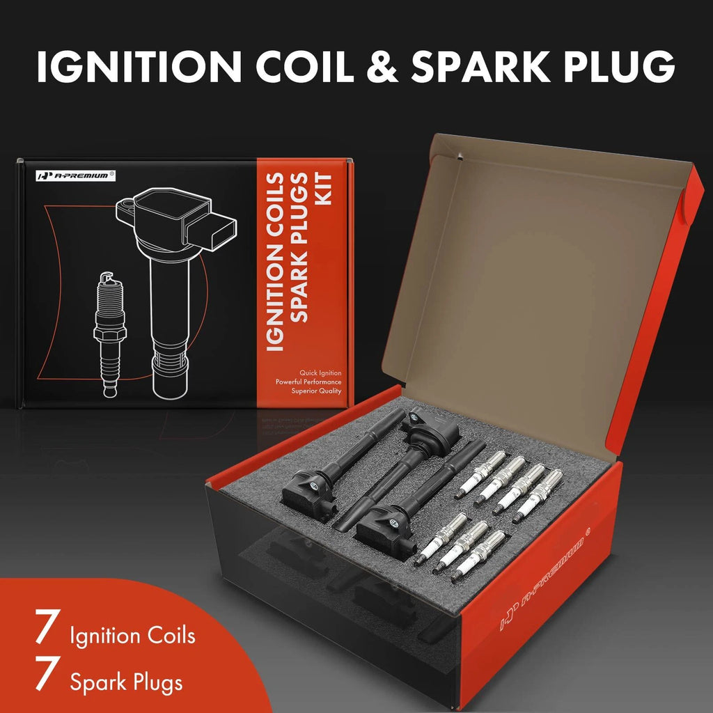 Set of 7 Ignition Coils & Iridium Spark Plugs for Ford F-150 (2018–2020)