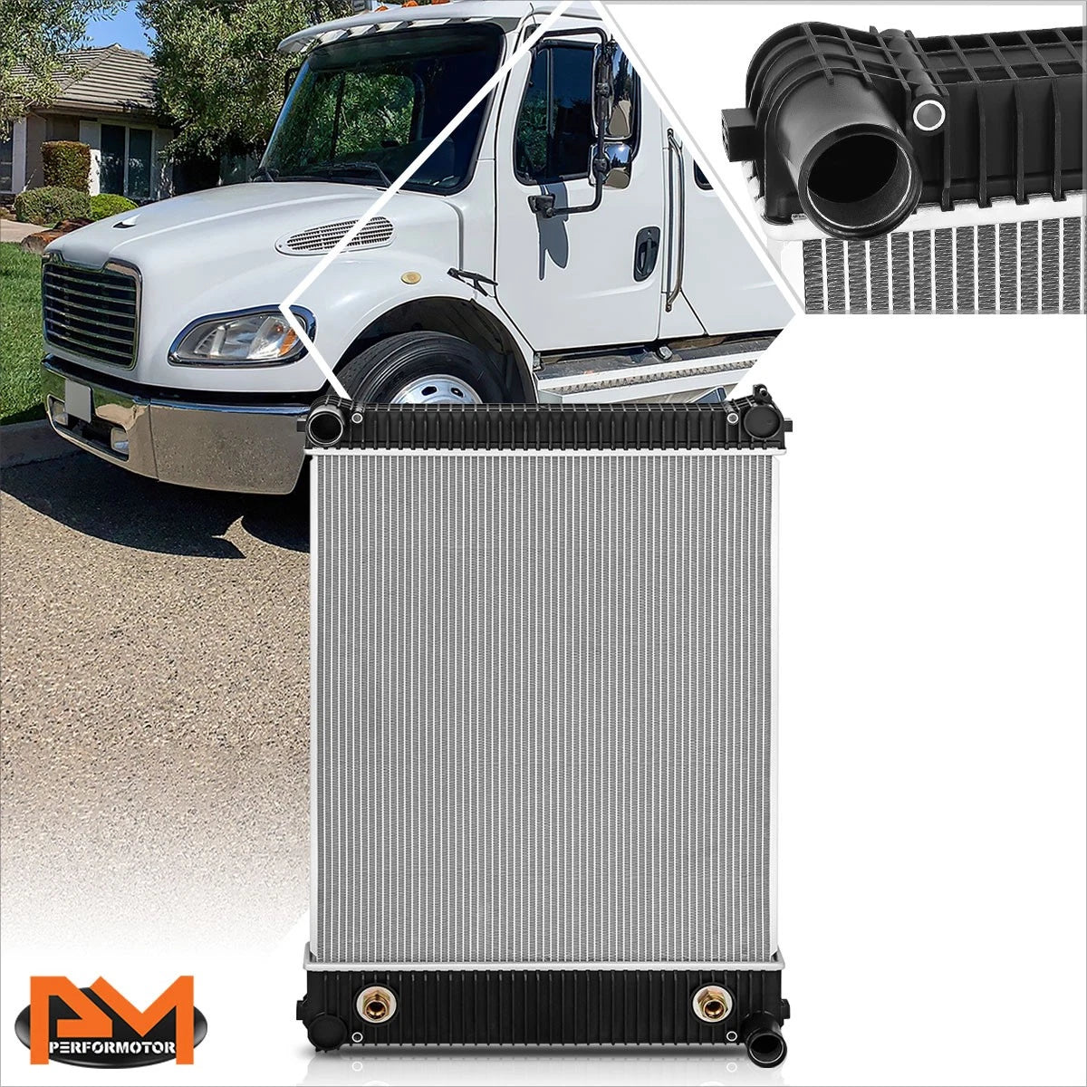 2-Row Aluminum Cooling Radiator for Freightliner M2 106/FS65 (2004–2008)