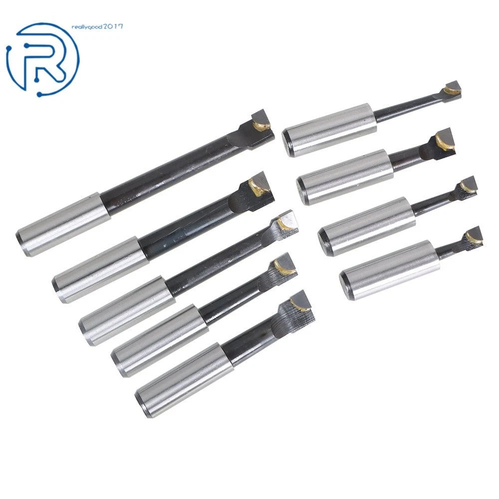 9 Piece Carbide Boring Bar Set with 2" Boring Head for R8 Shank