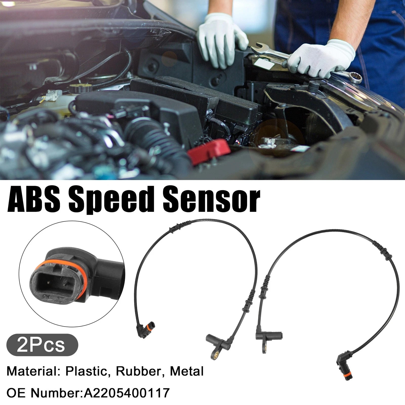2Pcs ABS Wheel Speed Sensor for Mercedes-Benz CL500 CL600 S500 (2000–2006) No.A2205400117
