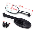 1 Pair Black Oval Diamond Side Racing Mirrors for Yamaha Royal Star (All Years)