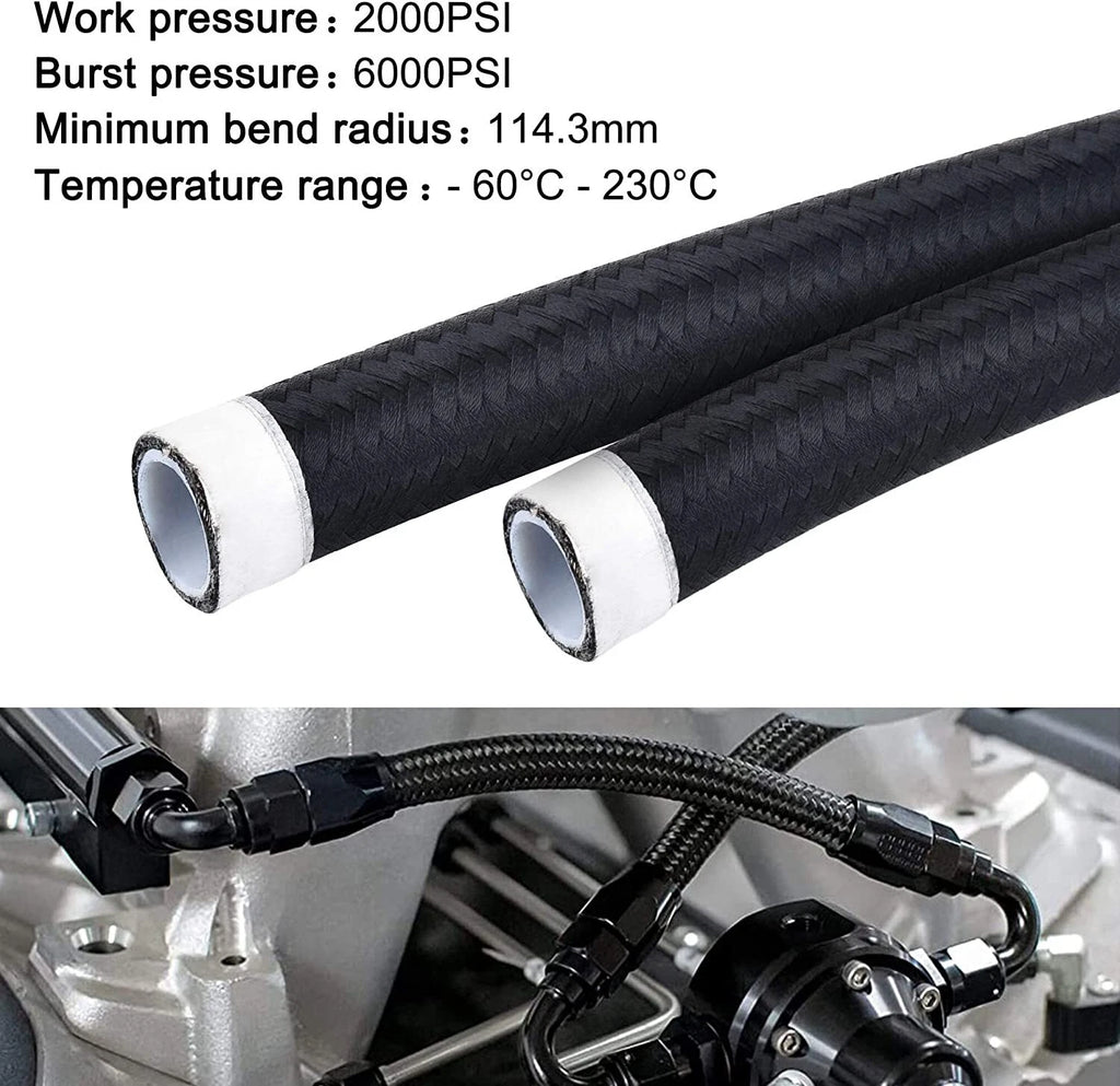 10AN E85 Nylon Braided PTFE Fuel Line Kit for Fuel Lines (10–20 ft)