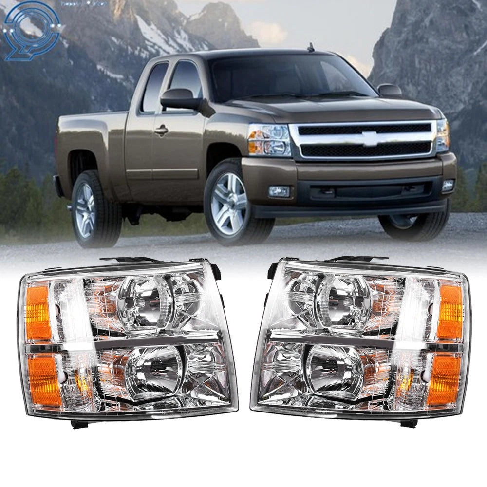 Set of 2 Headlights for Chevy Silverado 1500 2500 HD (2007–2014)