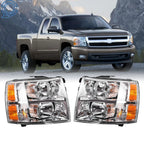Set of 2 Headlights for Chevy Silverado 1500 2500 HD (2007–2014)