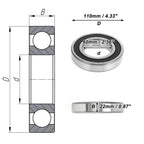 Deep Groove Ball Bearing 6212VV for Scooter Skateboard Wheel (60x110x22mm)