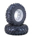 Set of 2 Libra ATV Tire Wheel Assembly 25x10-12 6pr 4-156 PCD 4+3 OS Silver