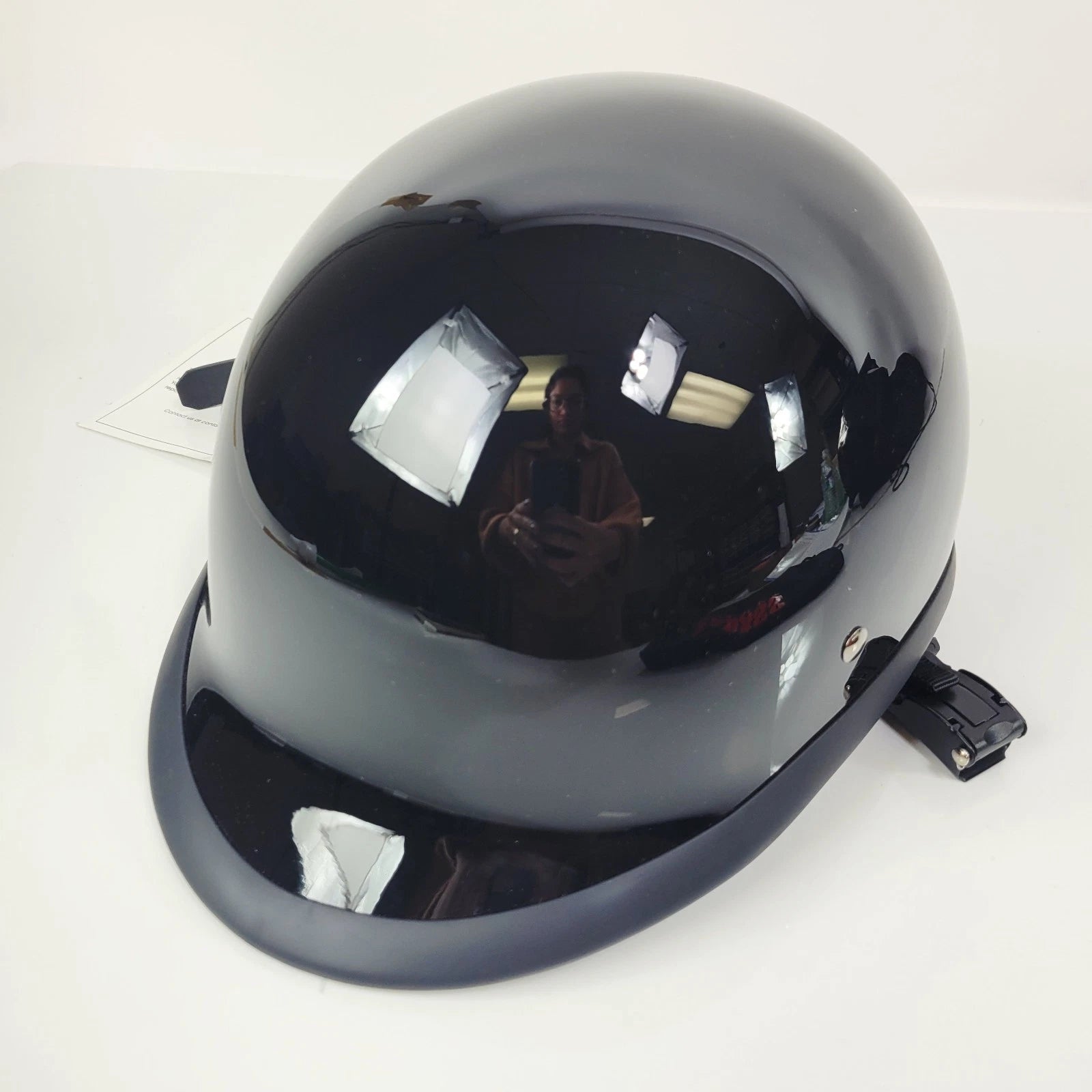 Half Helmet for Biker Trooper (Gloss Black, Size XS)