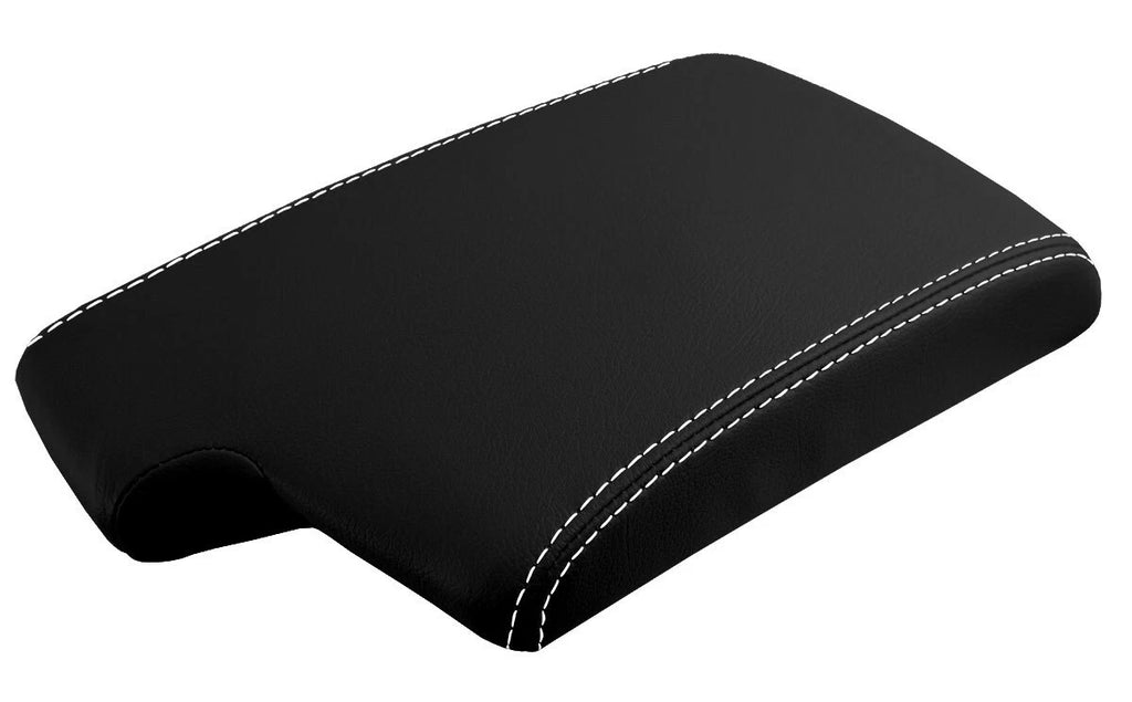 Leather Console Lid Armrest Cover for BMW E90 (2005–2013) White Stitch