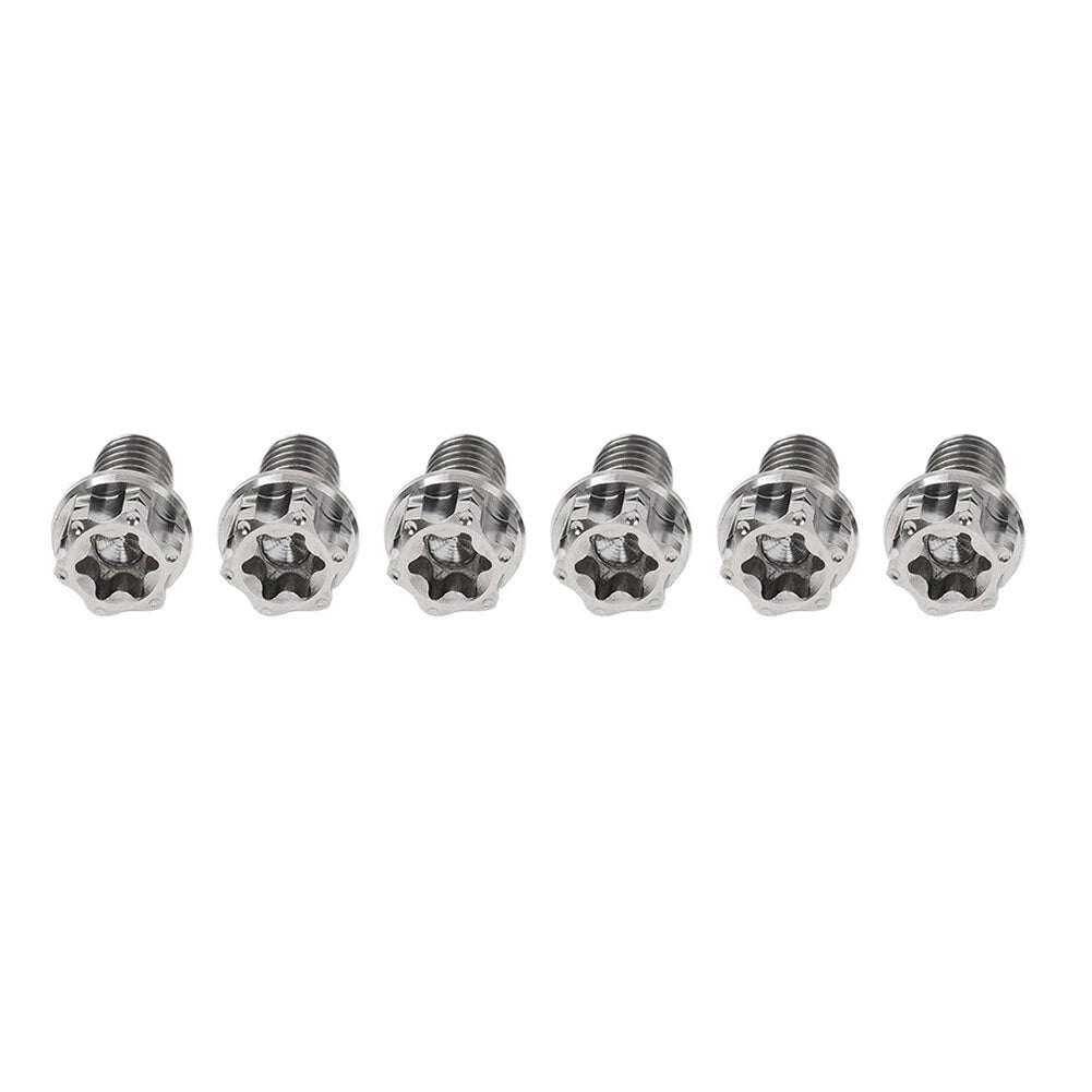 Set of 6 Titanium Torx Head Flange Screws M10x35mm for Motorcycle