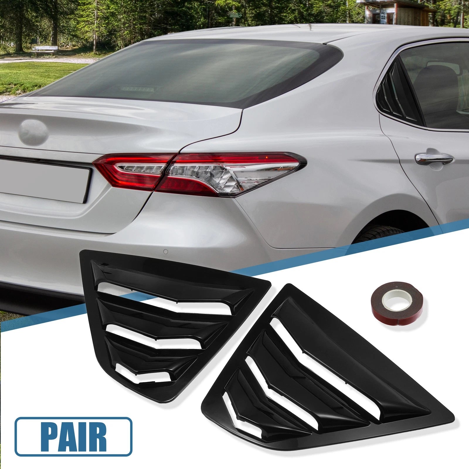 1 Pair Rear Side Window Louvers for Toyota Camry  726215260977