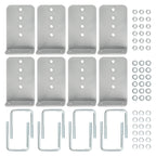 Set of 8 Galvanized L-Type Boat Trailer Bunk Brackets for Crossmember