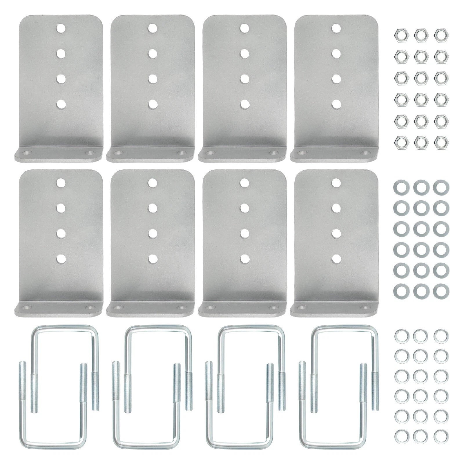 Set of 8 Galvanized L-Type Boat Trailer Bunk Brackets for Crossmember