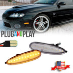 2X Clear Lens Amber LED Front Bumper Side Marker Lights for Pontiac GTO (2004–2006)