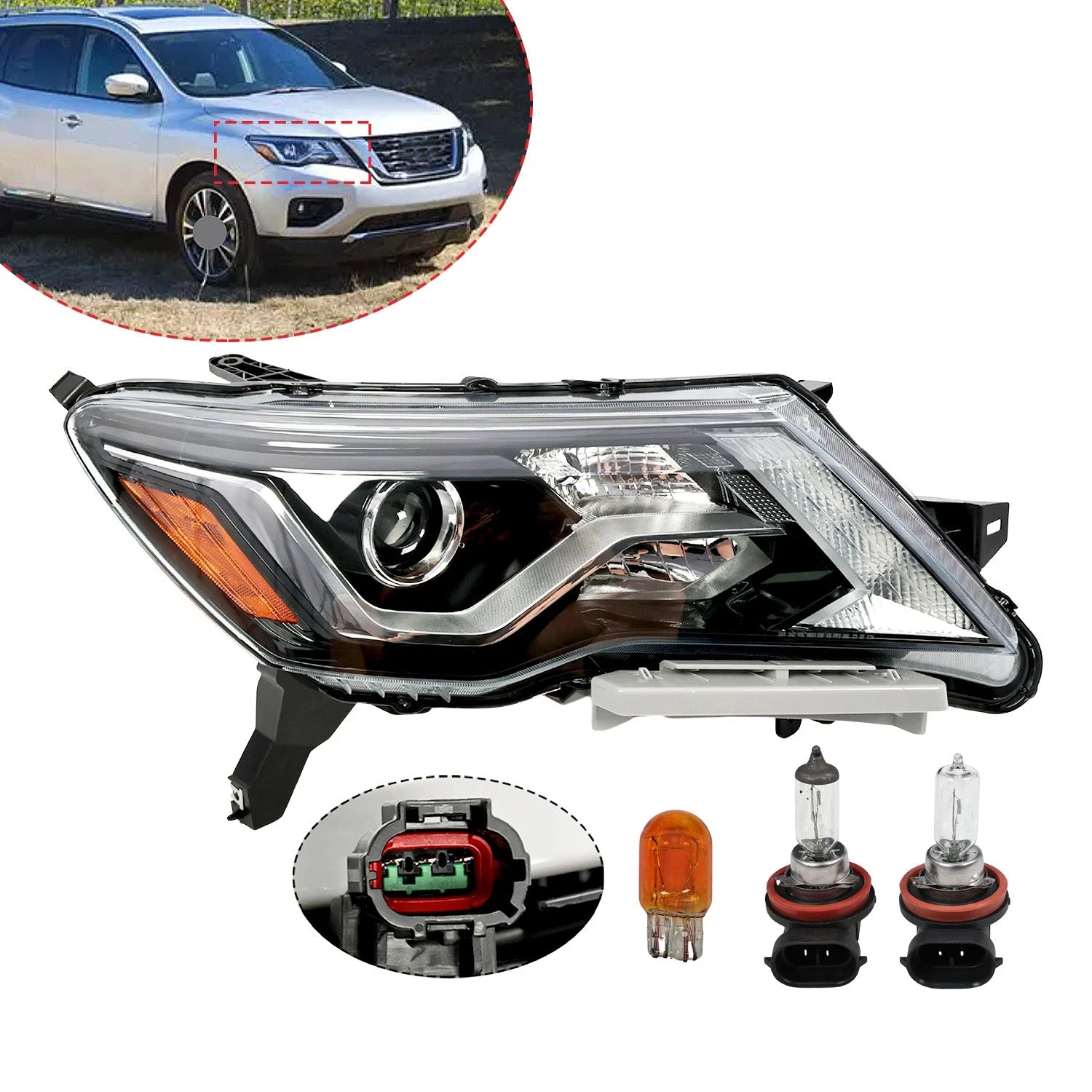 Halogen Headlight Right Passenger Side for Nissan Pathfinder (2017–2020)
