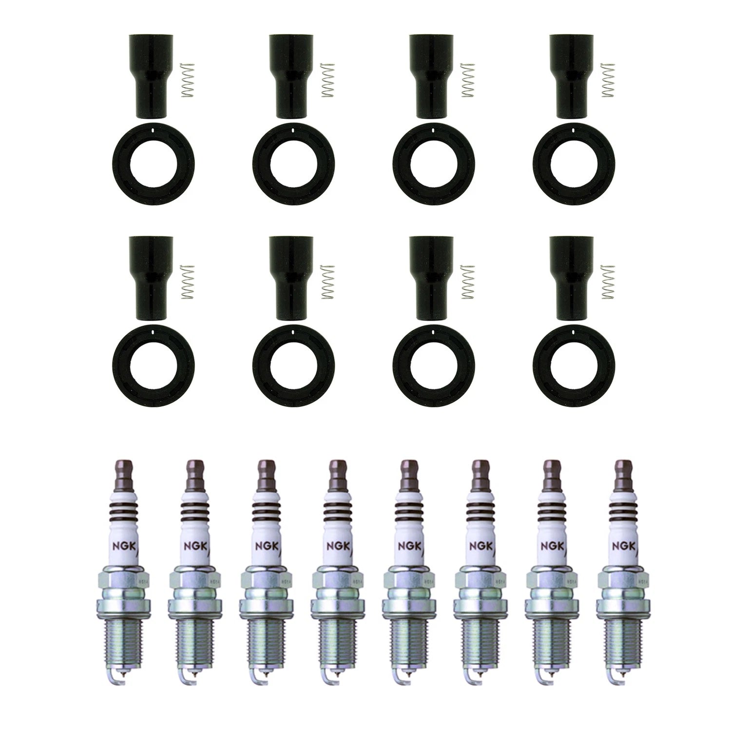 Set of 8 NGK Iridium IX Spark Plugs & Coil Boots for 4Runner GS430 GX470 Tundra V8