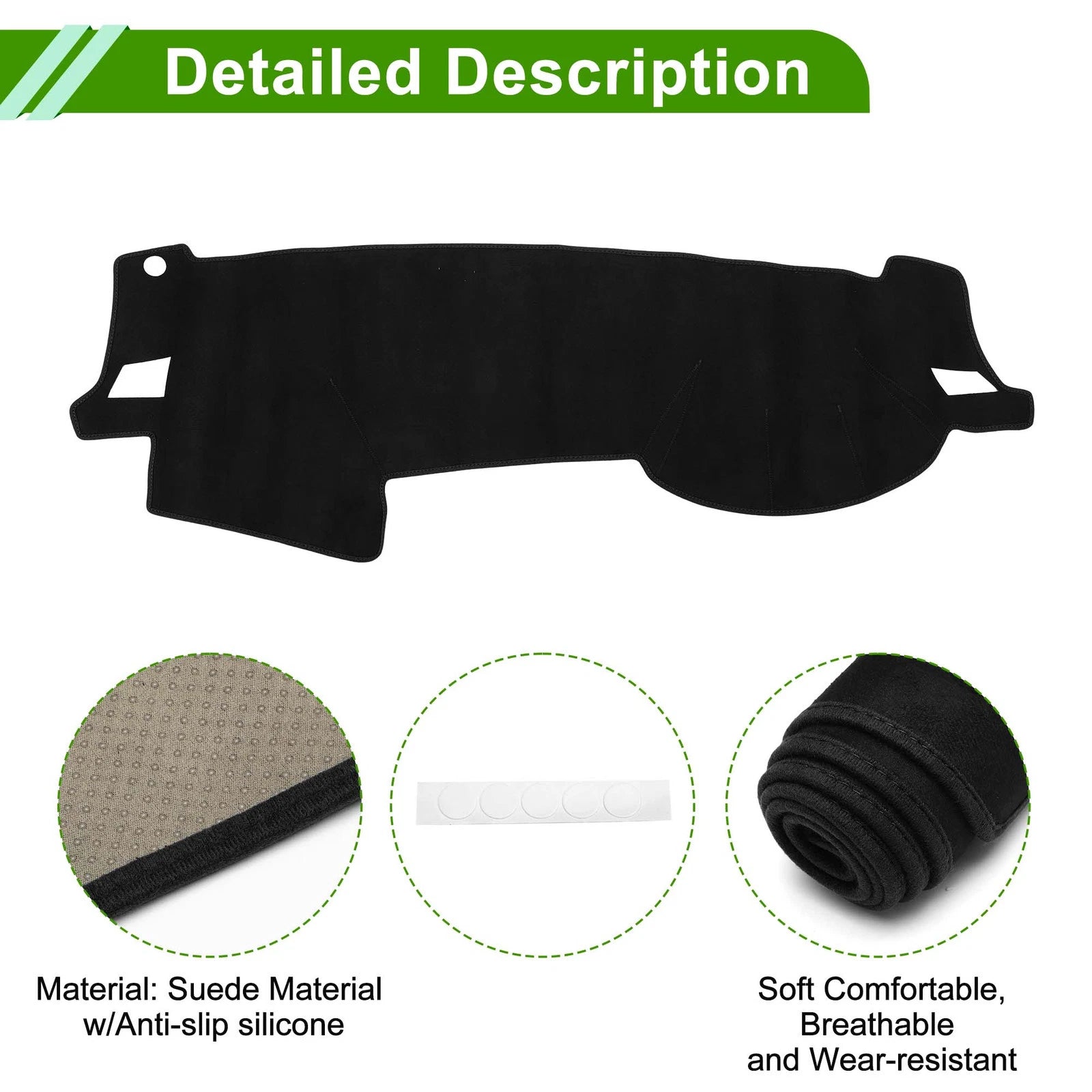 Dashboard Cover Mat for Subaru Outback (2005–2009) Sun Protector Black