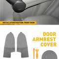2X Front Door Panels Armrest Cover Leather for Honda CR-V (2007–2012) Gray
