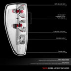 Chrome Housing Clear Lens Tail Lights for Chevrolet Colorado GMC Canyon (2004–2012)