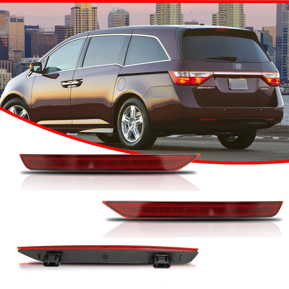 Red Lens Rear Bumper Reflectors Light Kit for Honda Odyssey (2011–2017)