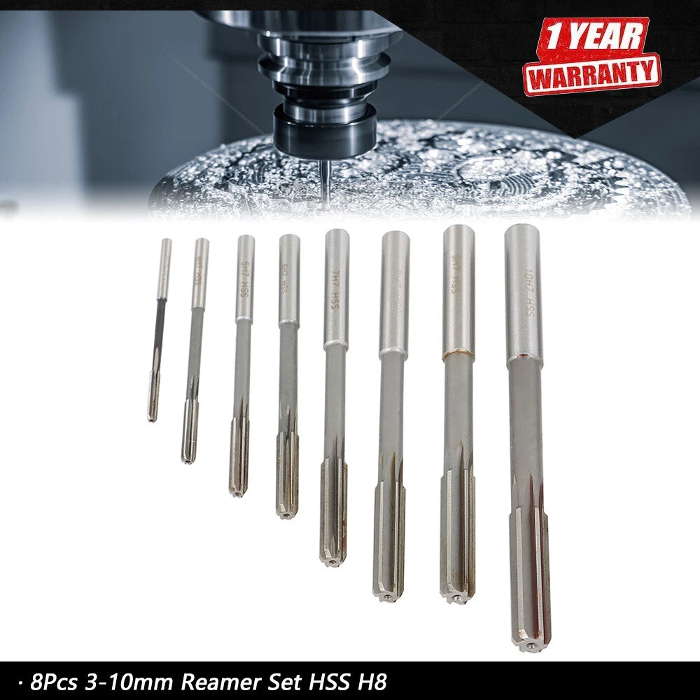 Set of 8 Reamers for Chuck Machine (H8)