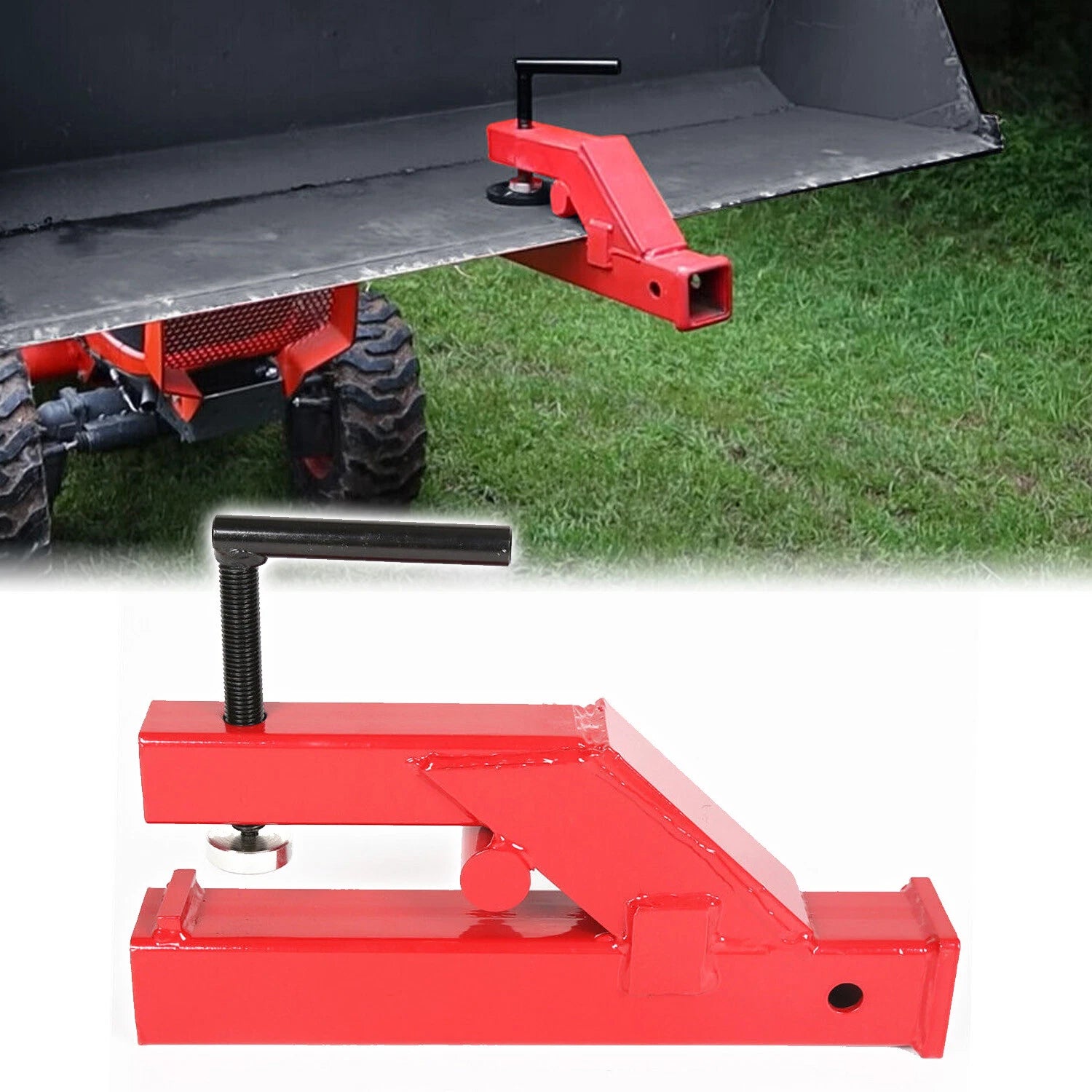 2" Mount Receiver Trailer Hitch Clamp for Bobcat Deere Tractor Skid Steer