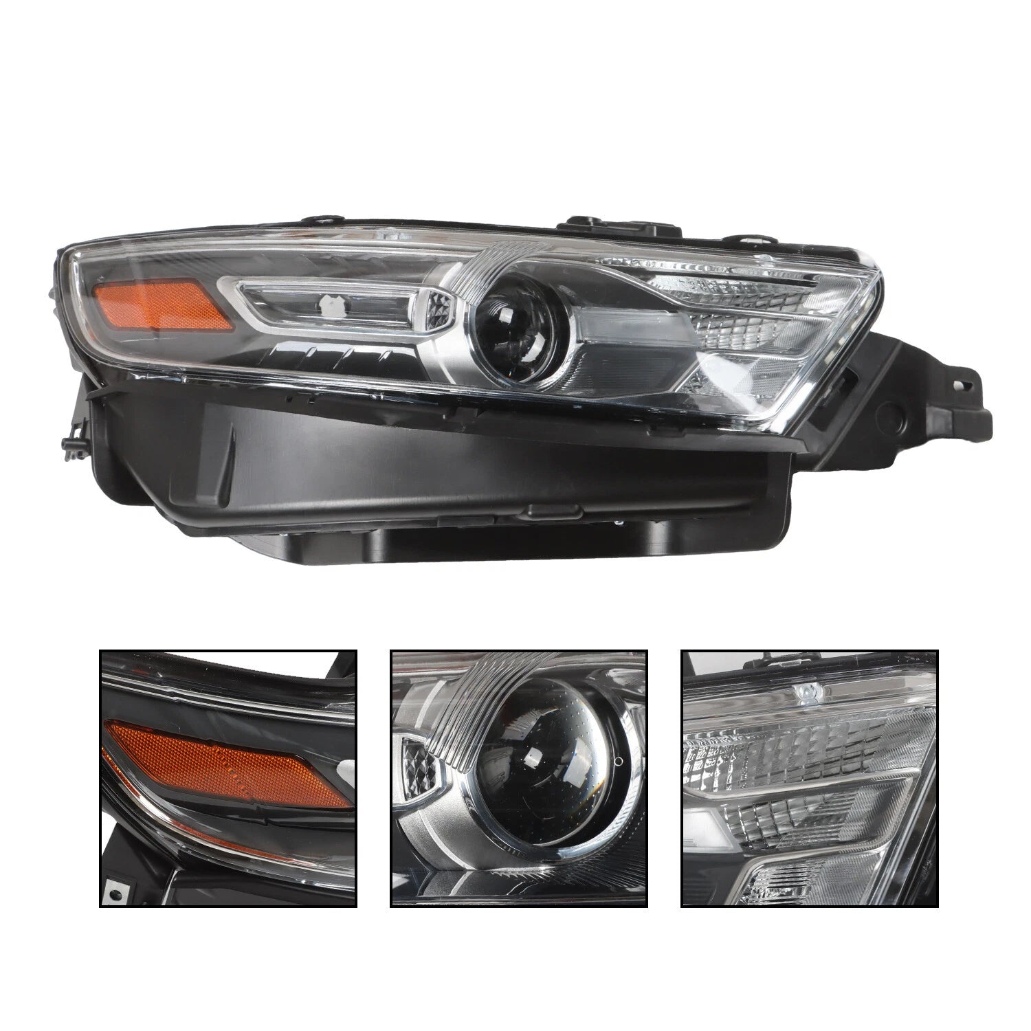 Halogen Headlight for Ford Taurus (2013–2014) w/Gray Trim Projector RH