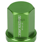 20 PCS Closed End M12x1.25 35mm Tall Green Aluminum Lug Nuts for JDM Vehicles