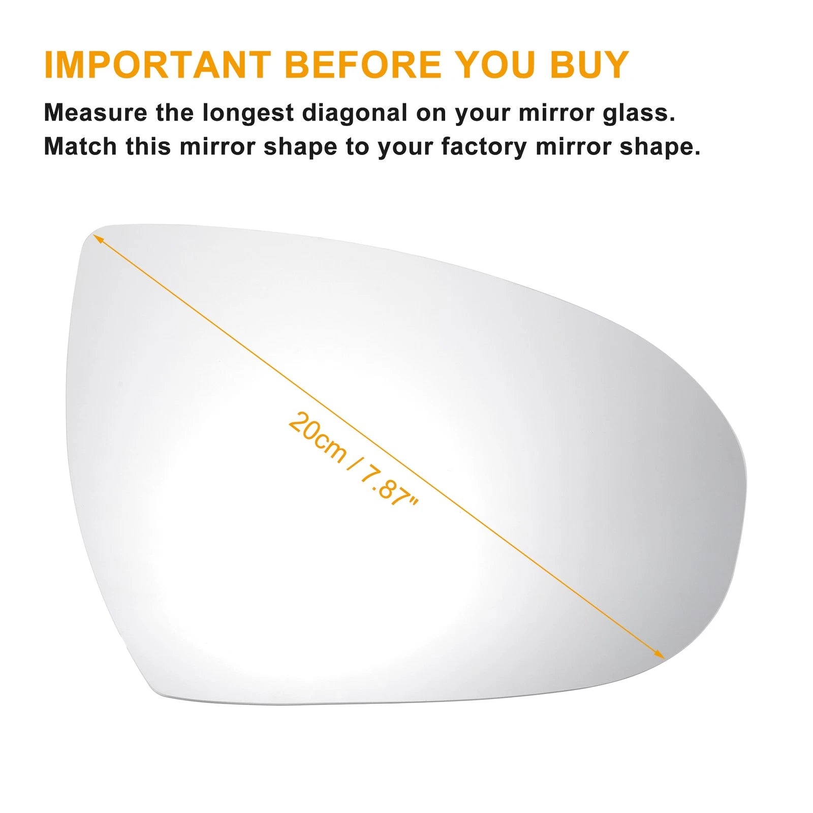 Heated Right Side White Mirror Glass for Hyundai Tucson (2015–2020)