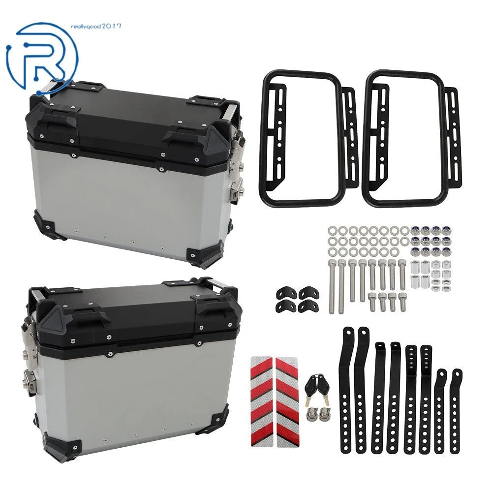 36L Hard Saddlebag Box Trunk for Motorcycle with Support Racks