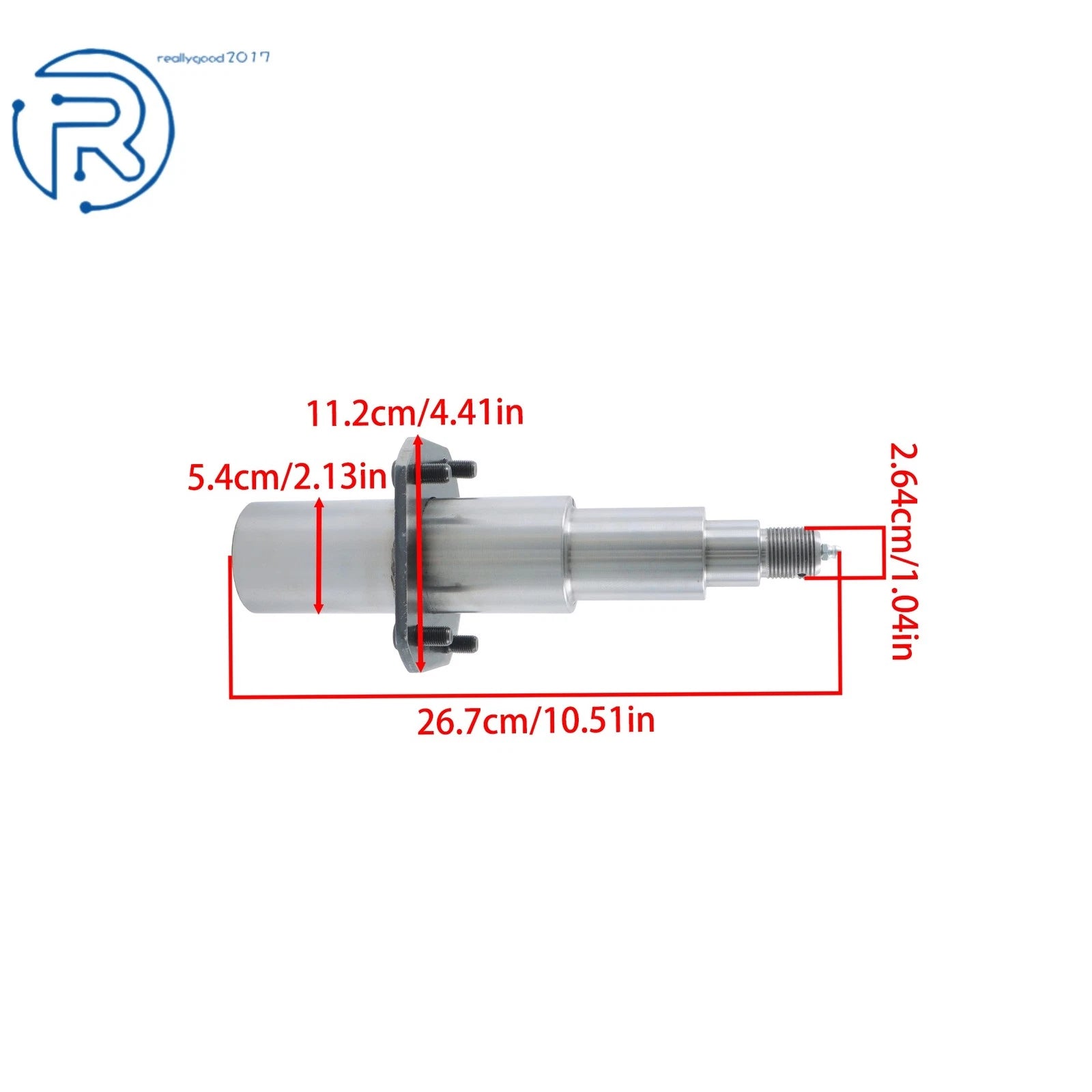 7000lbs Round Spindle Kit w/Brake Flanged E-Z Lube #42 for Trailer Axle (11' × 2.25')