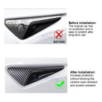 Matte Carbon Fiber Style Side Fender Camera Vent Covers for Tesla Model 3 (2021-2024)