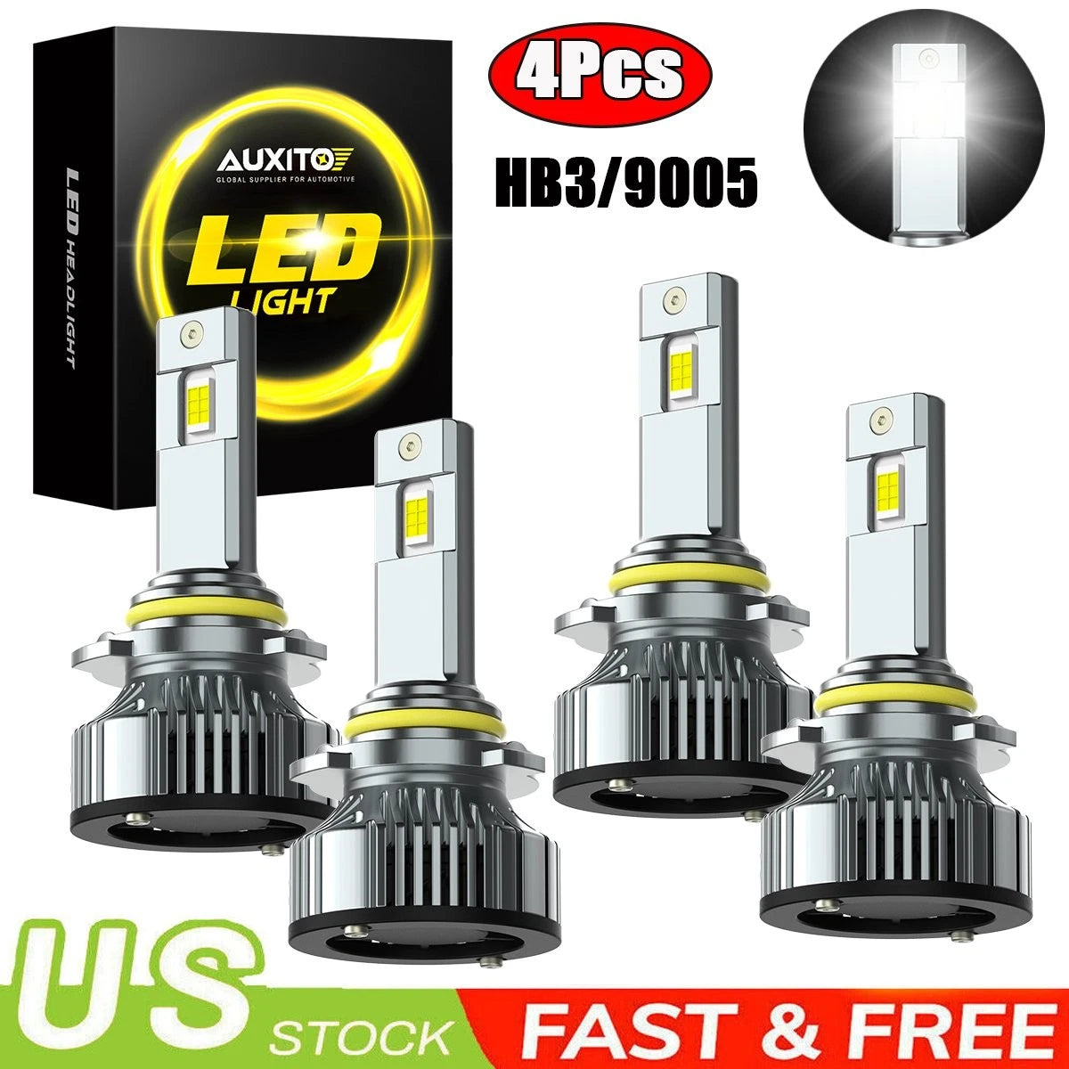 4Pcs 9005 LED Headlight Bulb Conversion Kit for