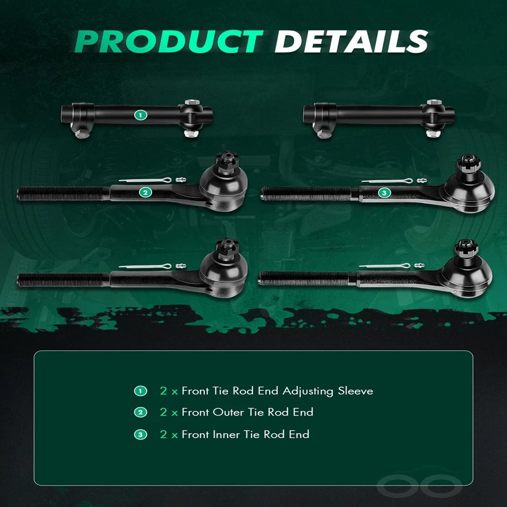 6 Tie Rod Ends Suspension Kit for Chevrolet C10 Pickup (1965–1969)