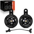 2X 76.5mm Black Metal Disc Horn with Connectors for Ford Focus 