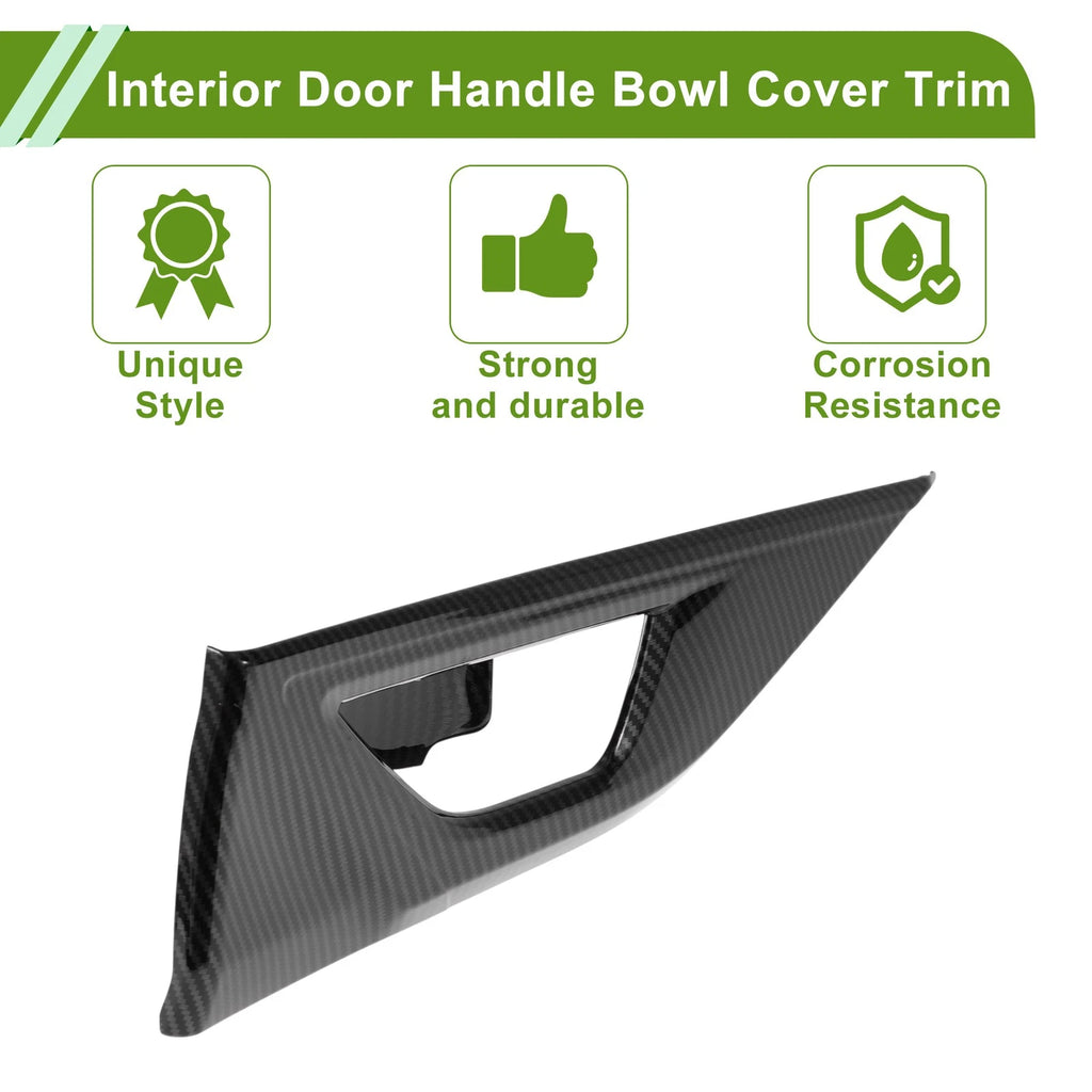 Interior Door Handle Bowl Cover Trim for Subaru Outback (2020–2024) Carbon Fiber Black
